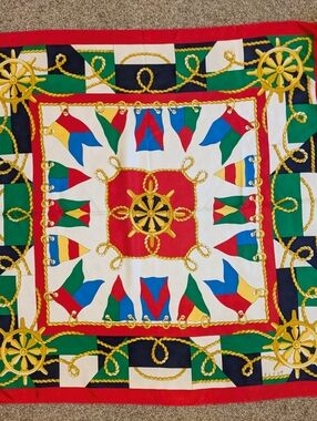 Echo Nautical Square Silk Scarf
